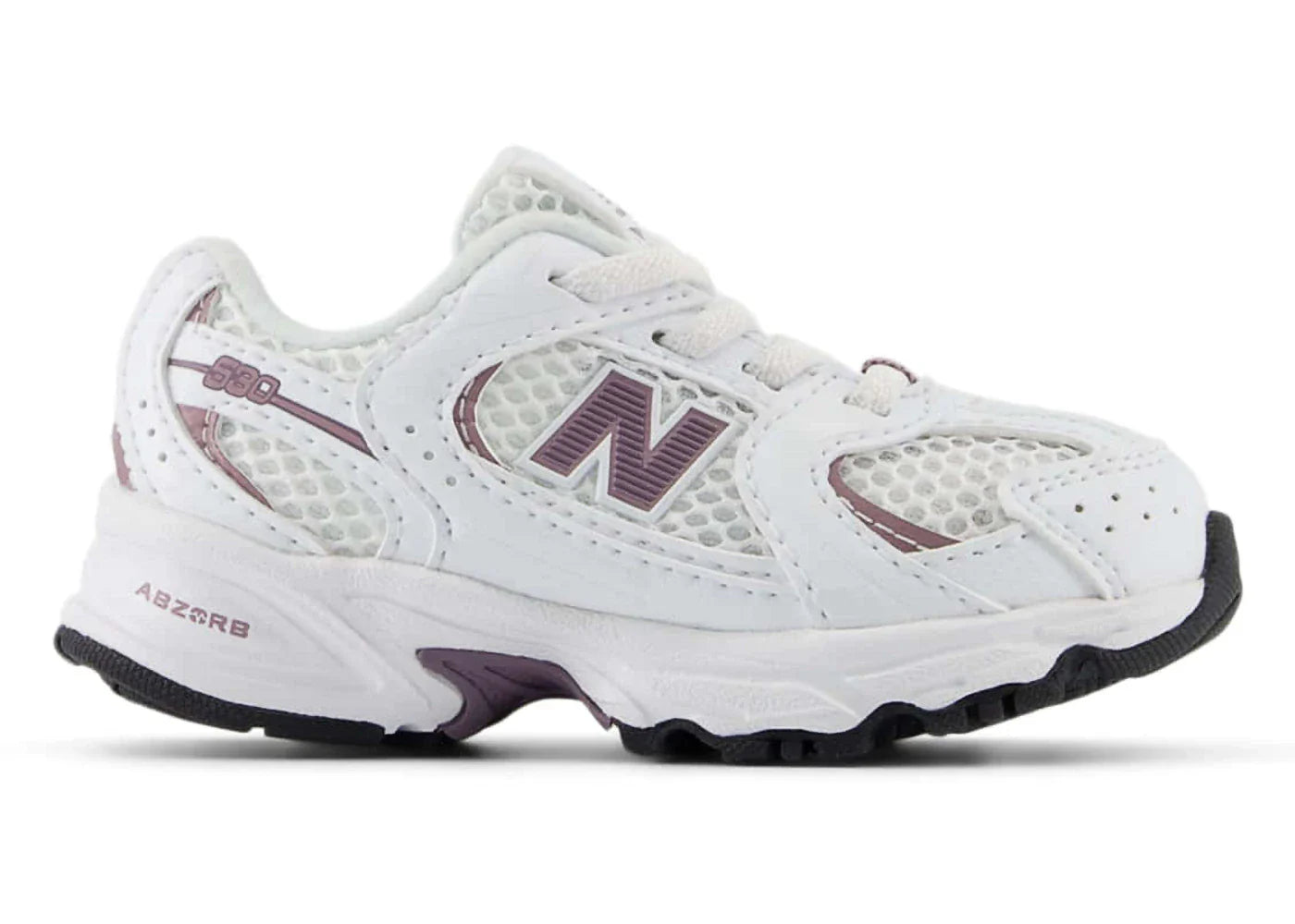 New Balance 530 Bungee Lace White Dark Ice Wine Td
